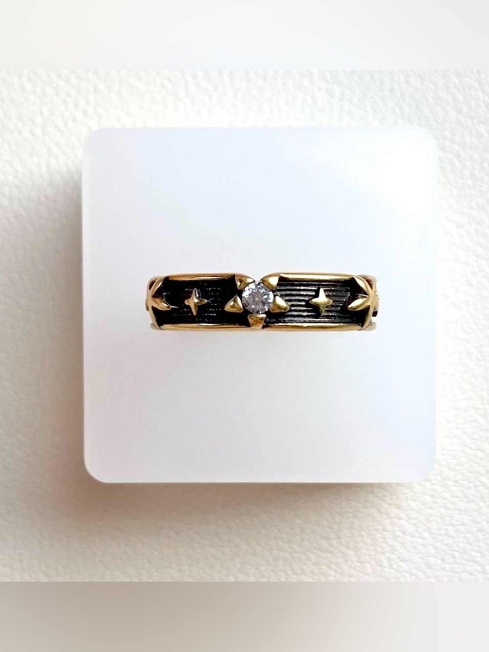 Gold and Black Star Ring